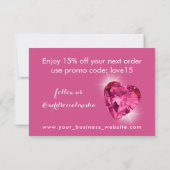 Glam Girly Burgundy Heart Bedankkaart (Achterkant)