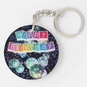 Glam Girly Fotoscript 20 30 40 jarig feest Sleutelhanger (Achterkant)