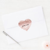 Glam Girly Pink Glitzy Glitter Sparkle Confetti Hart Sticker (Envelop)