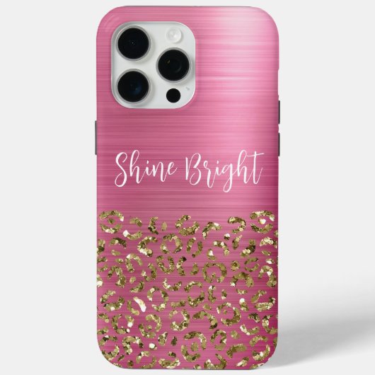 Glam Girly Pink Gold Luipaard Case-Mate iPhone Case (Achterkant)