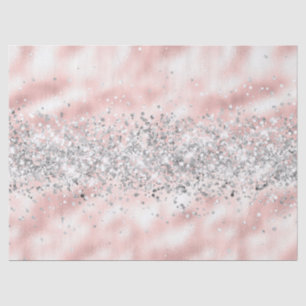 Glam Girly Pink Silver Glitter Sparkle Confetti Tissuepapier