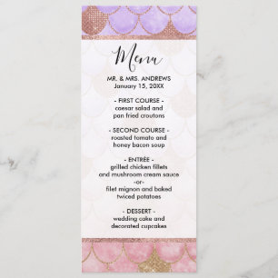 Glam Girly Roos Gold Glitter Mermaid Scales Menu