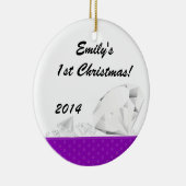 Glam Glam Glitz Diamond Nom personnalisé Ornement (Droite)