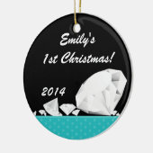 Glam Glam Glitz Diamond Nom personnalisé Ornement (Gauche)