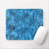 Glam Glitter Blue Zebra Stripes Mousepad Muismat (Met muis)