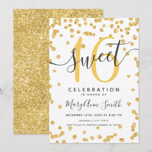 Glam Glitter Confetti 16e verjaardag Kaart