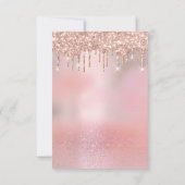 Glam Glitter Drips Rose Goud Bruids Sweet 16e Kaart (Achterkant)