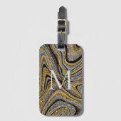 Glam Glitter girale marmer grijs goud Bagagelabel (Voorkant (verticaal))