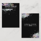 Glam Glitter Holographic Earring Holder Display Visitekaartje (Voorkant / Achterkant)