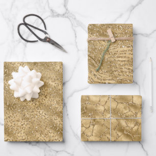 Glam Glitter Leopard Giraffe Dier Inpakpapier Vel