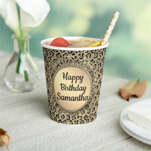 Glam Glitter-leopardpapier Papieren Bekers