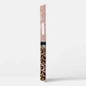 Glam Glitter Roos Gold Diamond Monogram Leopard Case-Mate iPhone Case (Achterkant / Rechts)