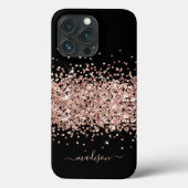 Glam Glitter Roos Gold Pink Monogram Sweet 16 Case-Mate iPhone Case (Achterkant)