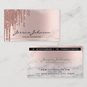 Glam Glitter Rosegold druist Eyelash Lashes Visitekaartje (Voorkant / Achterkant)