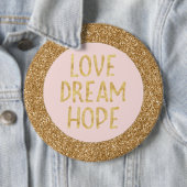 Glam Glitter Sparkle Glitz Love Dream Hope Ronde Button 6,0 Cm (In situ)