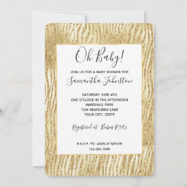 Glam Glitter Zebra afdrukken Kaart
