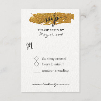 Glam Glitter Zwart en Wit Bloemen RSVP Kaart