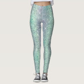 Glam Glitterende Diamant Slingerslint Patroon Leggings (Voorkant)