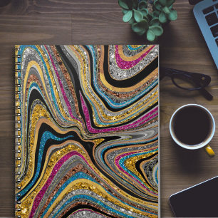 Glam glittery girale kunst notitieboek