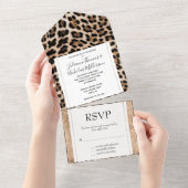 Glam Glitz Champagne Leopard All In One Uitnodiging (Afscheurbaar)