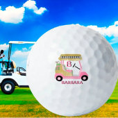 Glam Glitz Monogram Naam Roze Gold Diamond Cart Golfballen