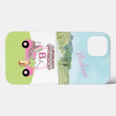 Glam Glitz Monogram Name Roos Gold Golf Cart Case-Mate iPhone Case (Achterkant (horizontaal))