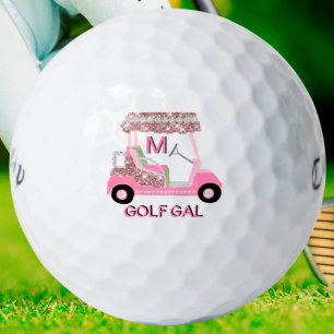 Glam Glitz Monogram Rose Goud Diamant Kar Golfballen