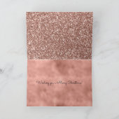 Glam Glitzy Glitter Roos Gouden Kerst Feestdagen Kaart (Binnen)
