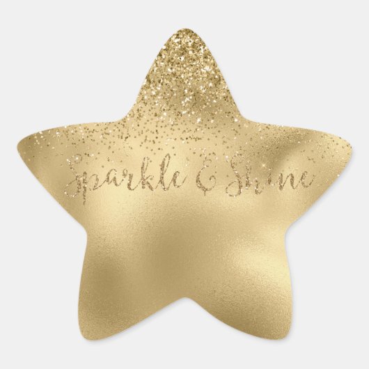 Glam Glitzy Glitter Sparkle Ster Sticker (Voorkant)