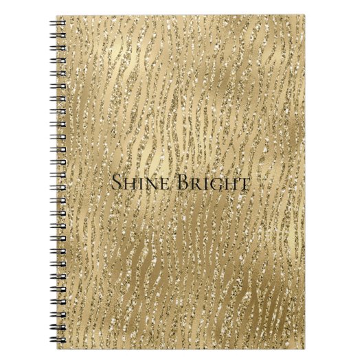 Glam Glitzy Glitter Zebra Print Notitieboek (Voorkant)