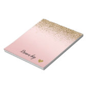 Glam Glitzy Sparkle Glitter Pink Ombre Notitieblok (Gedraaid)