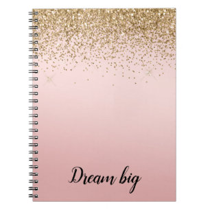 Glam Glitzy Sparkle Glitter Pink Ombre Notitieboek