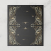 Glam Gold Art Deco Peacocks Wedding (Buitenkant ongevouwen)