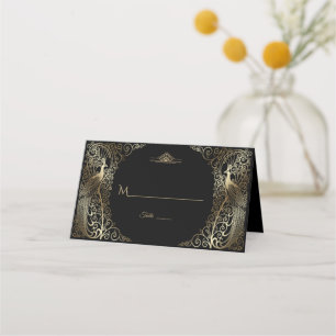 Glam Gold Art Deco Peacocks Wedding
