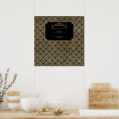 Glam Gold Black Art Deco Poster (Keuken)