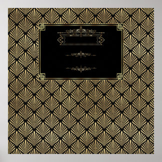Glam Gold Black Art Deco Poster