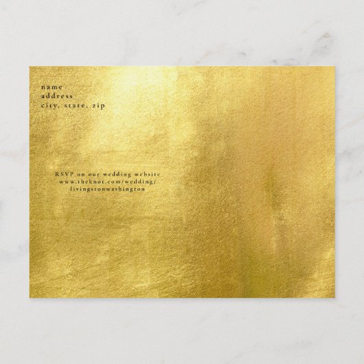 Glam Gold & Black budget Weddenschap Uitnodiging Briefkaart (Achterkant)