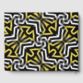 Glam Gold Black Geometric Pattern V4 Afstuderen Gastenboek (Achterkant)