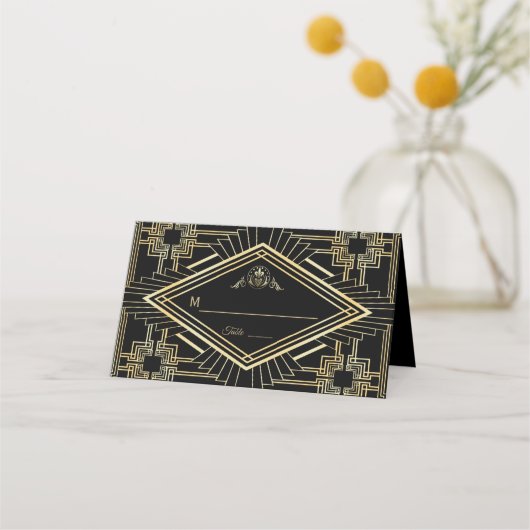 Glam Gold Black Great Gatsby Wedding (Voorkant)