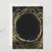 Glam Gold & Black Modern Abstract Glam Weddenschap Kaart (Achterkant)