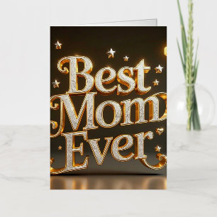 Glam Gold Bling Beste Moeder Ooit Folie Wenskaart