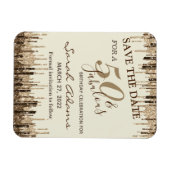 Glam Gold Brown Drip 50 Fab Birthday Save the Date Magneet (Horizontaal)
