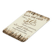 Glam Gold Brown Drip 50 Fab Birthday Save the Date Magneet (Linkerzijde)