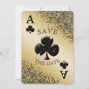 Glam Gold Casino Clubs Speelkaart Save The Date Kaart