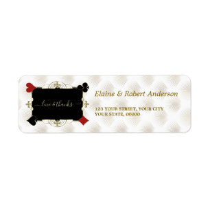 Glam Gold Casino Vegas Poker Huwelijkskaart Retour Etiket