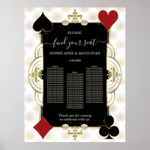 Glam Gold Casino Vegas Trouw Stoelenplattegrond  Poster