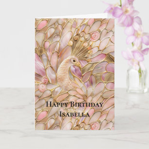 Glam Gold Chic Pink Peacock Kaart