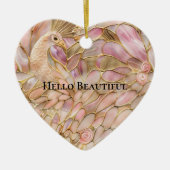 Glam Gold Chic Pink Peacock Keramisch Ornament (Voorkant)