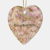 Glam Gold Chic Pink Peacock Keramisch Ornament (Links)