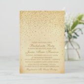  Glam Gold Confetti Bachelorette Kaart (Staand voorkant)